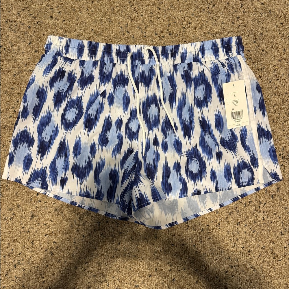 Blue Patterned Women's Shorts